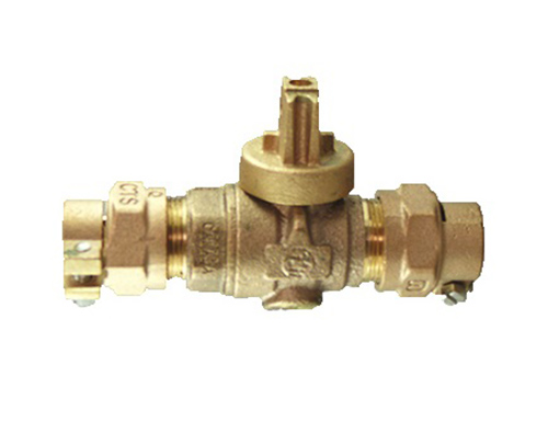 NO-LEAD CAMPAK X CAMPAK FULL PORT BALL VALVE CURBSTOP WITH DRAIN